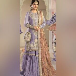 CC Boutique Purple Embellished Tiered Wedding Dress